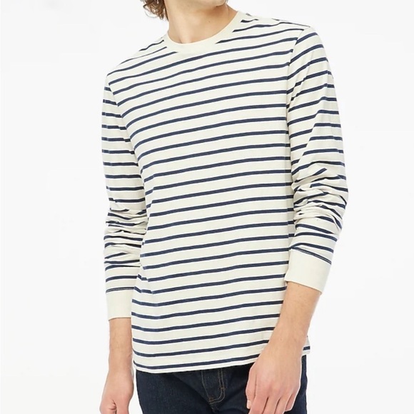 J. Crew Stripe Washed Jersey Long Sleeve Tee - Picture 1 of 10